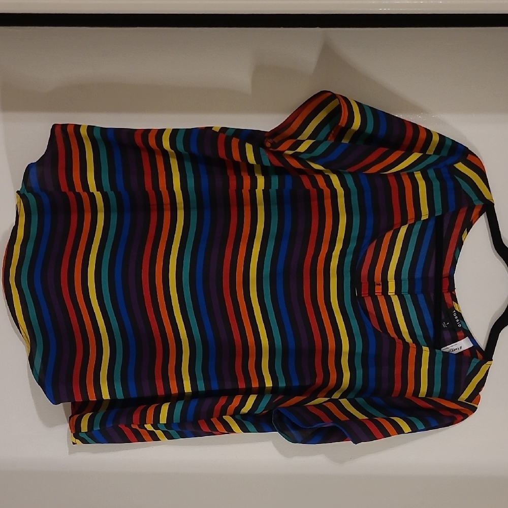 Torrid Rainbow Striped Top